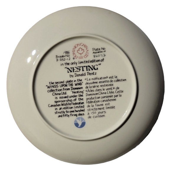 Vtg 86 Nesting Donald Pentz 2nd Wings Upon the Wind Canadian Geese Plate - Picture 2 of 3